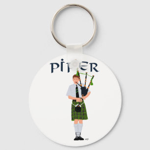 PIPER Green Plaid Keychain