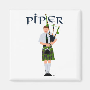 PIPER Green Plaid Magnet