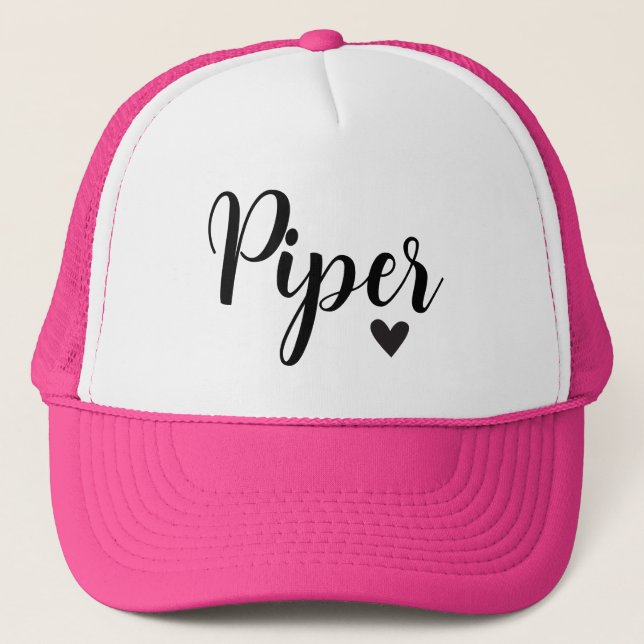 Piper Name Casquette Black White Vêtements Anniver (Devant)