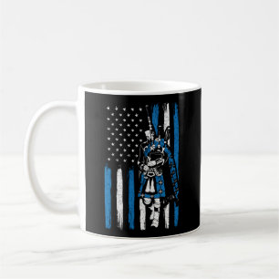 Piper On Us Flag Bagpiper Bagpipe Bagpipes Player Coffee Mug
