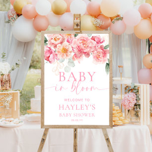 Piper Peony Baby En Fleur Douche Affiche de bienve