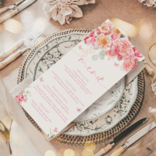 Piper Peony Butterfly Bridal Menu et Merci