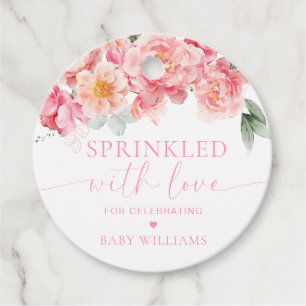Piper Peony Floral Baby Shower Sprinkled With Love Favour Tags