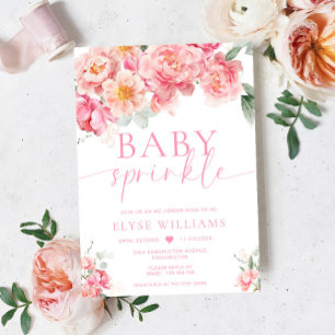 Piper Peony Floral Baby Sprinkle Invitation
