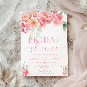 Piper Peony Floral Bridal Shower Invitation
