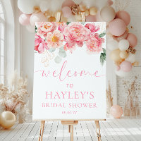 Piper Peony Floral Bridal Shower Welcome Sign