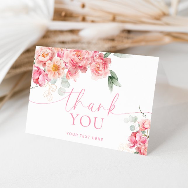 Piper Peony Floral plié Carte de remerciements (Thank You Folded Card Piper Peony )