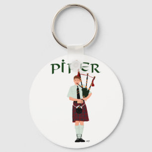 PIPER Red Plaid Keychain