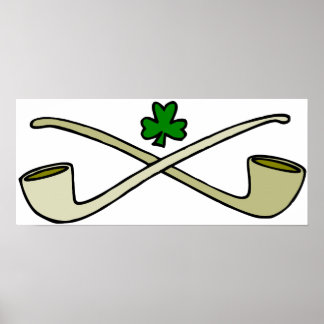 Pipes and shamrock poster