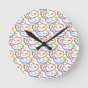 Pipes pattern art modern look clean smart round clock