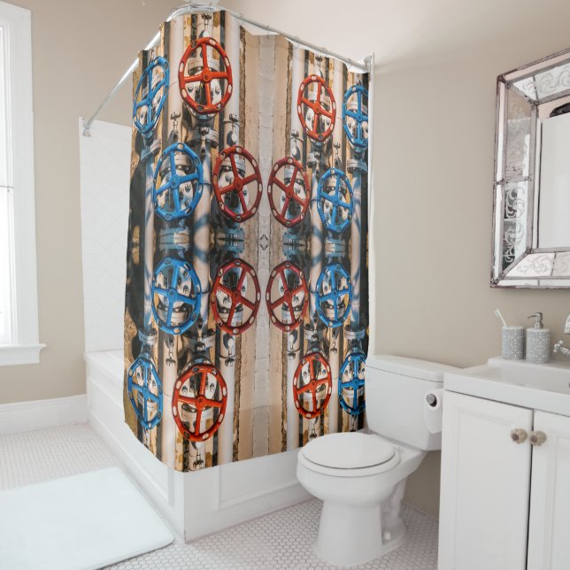 Pipes with red and blue valves x-large pattern (In Situ)