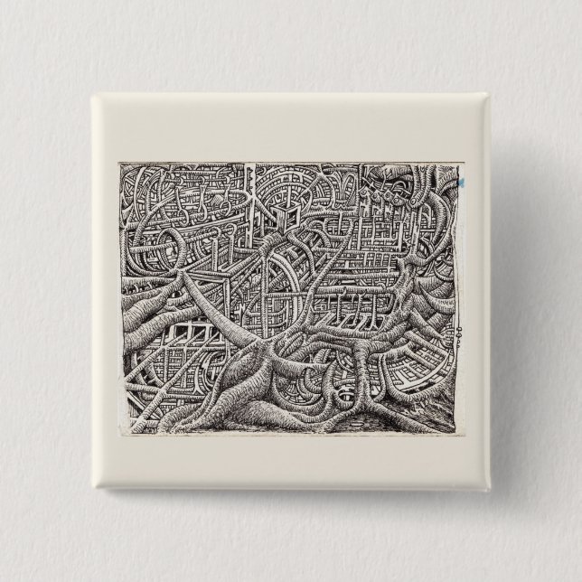 Pipescape, by Brian Benson 2 Inch Square Button (Front)