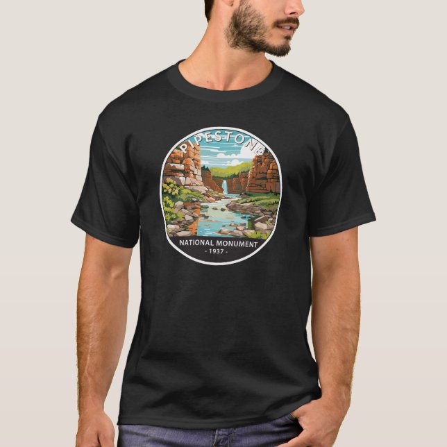 Pipestone National Monument Minnesota Circle T-Shirt (Front)