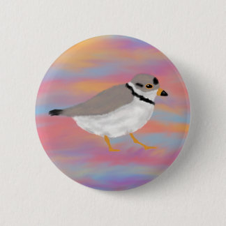 Piping Plover on a Sunset Sky 2 Inch Round Button