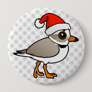 Piping Plover Santa 4 Inch Round Button