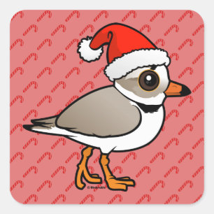 Piping Plover Santa Square Sticker