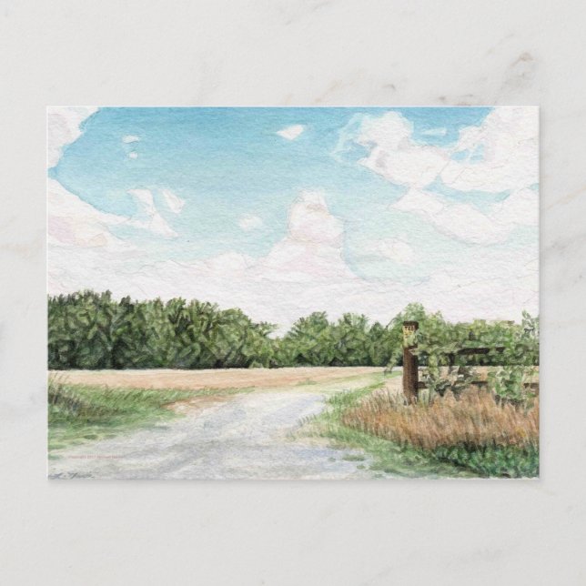 Piping Tree Ferry Road paysage Carte postale (Devant)