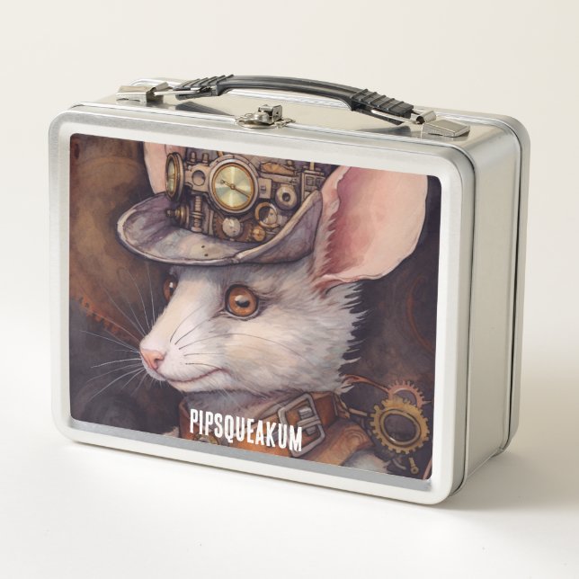 Pipsqueakum Top Hat Steampunk 27 Metal Lunch Box (Front)