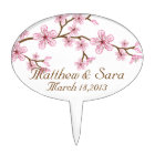 Topper de gâteau Mariage cerise en fleur