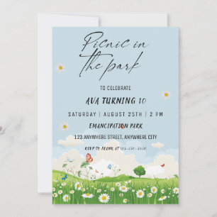 Pique-Nique Dans Le Parc Anniversaire Invitation