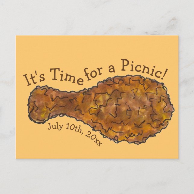 Pique-nique de poulet frit Invitation de la fête d (Devant)