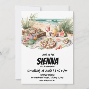 Pique-nique d'été à la plage Invitation