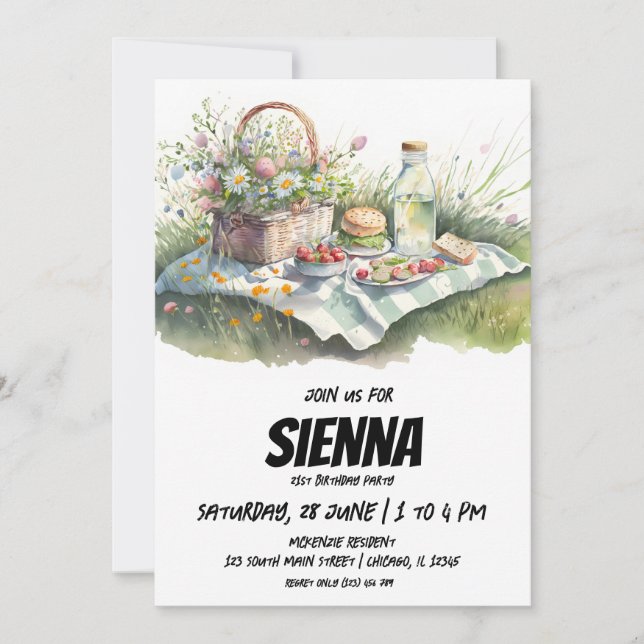 Pique-nique d'été sur le terrain Invitation (Devant)