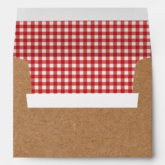 Pique-nique Kraft et Red En vichy Enveloppes BBQ (Dos (Bas))