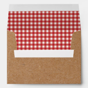 Pique-nique Kraft et Red En vichy Enveloppes BBQ