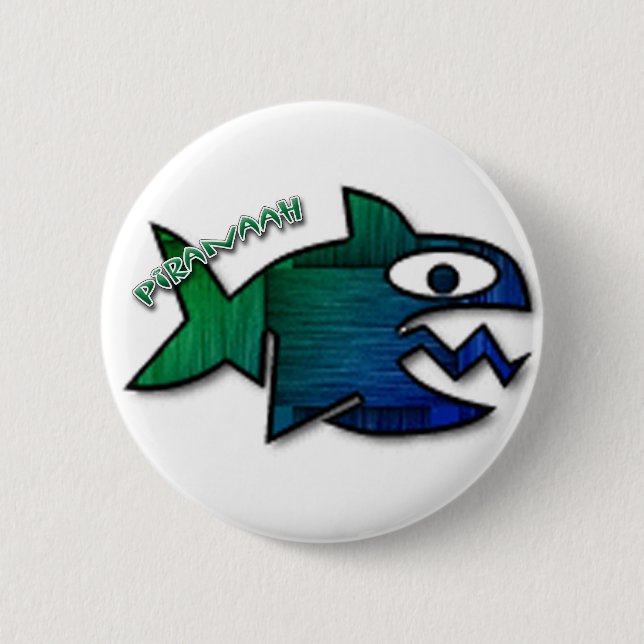Piranaah 2 Inch Round Button (Front)
