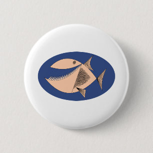 Piranha Fish 2 Inch Round Button