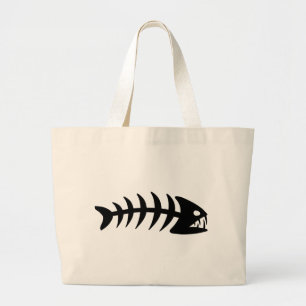 Piranha Fish Bone Large Tote Bag