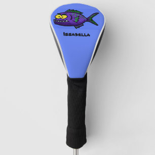 Piranha fish cartoon golf head cover