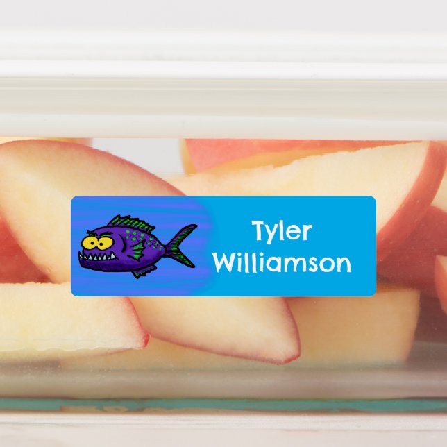Piranha fish cartoon personalized (Affixed)