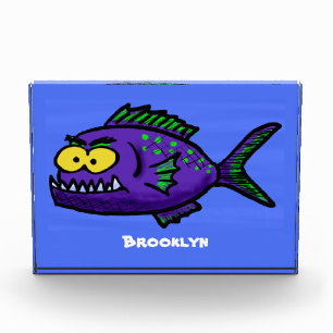 Piranha fish cartoon photo block