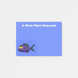 Piranha fish cartoon post-it notes
