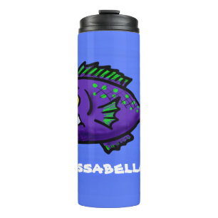 Piranha fish cartoon thermal tumbler