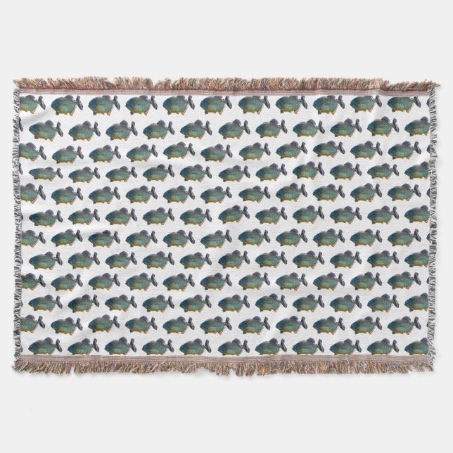 Piranha Frenzy Throw Blanket (choose colour) (Front)