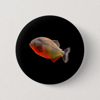 Piranha Red Bellied School of Piranhas Tropical 2 Inch Round Button