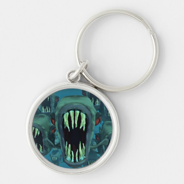 Piranhas Fish Custom Personalize Anniversaries Keychain (Front)