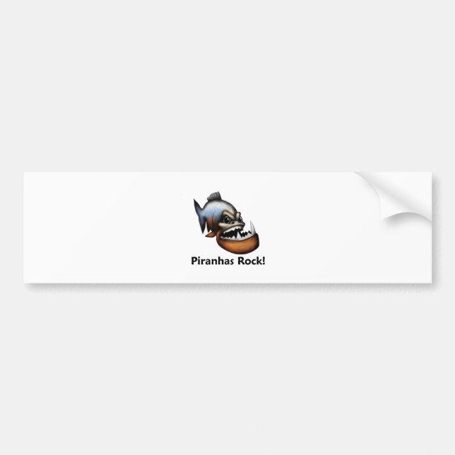 Piranhas Rock! Bumper Sticker (Front)