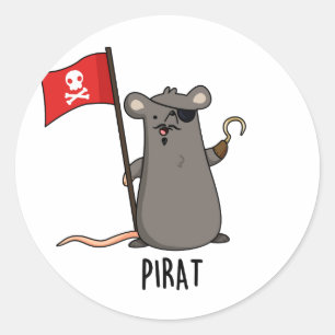 Pirat Funny Pirate Rat Pun  Classic Round Sticker