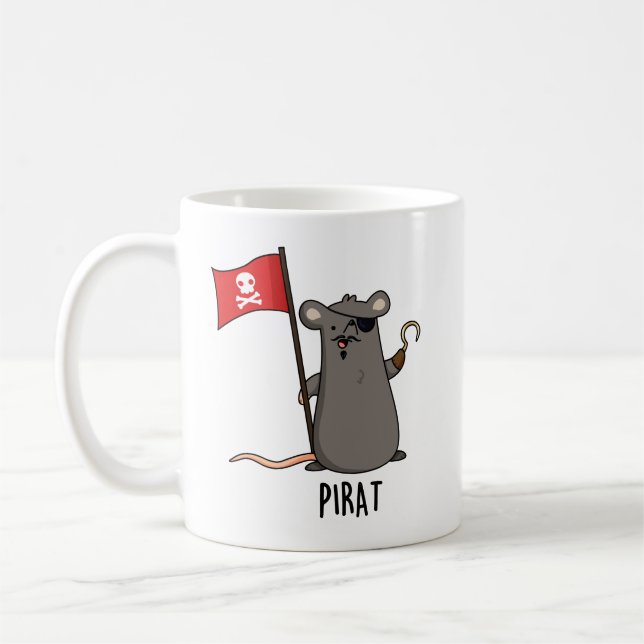 Pirat Funny Pirate Rat Pun  Coffee Mug (Left)