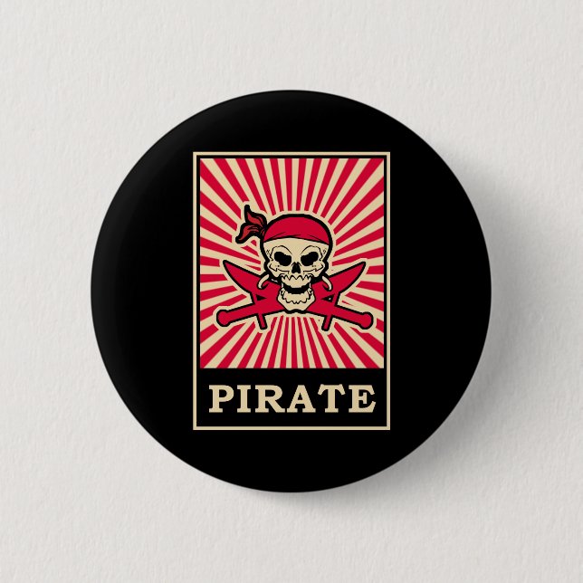 Pirate 2 Inch Round Button (Front)