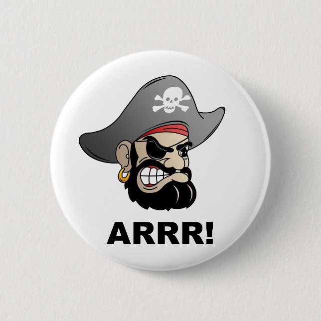 Pirate 2 Inch Round Button (Front)