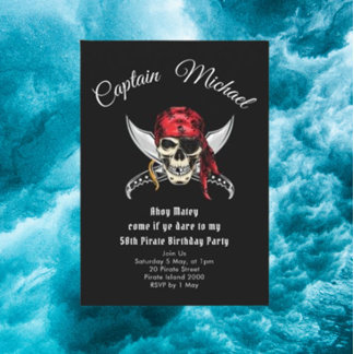 Pirate 50th Birthday Party  Invitation