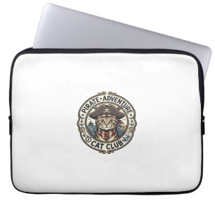 Pirate Adventure Cat POD Vector Art - Pirate Adven Laptop Sleeve