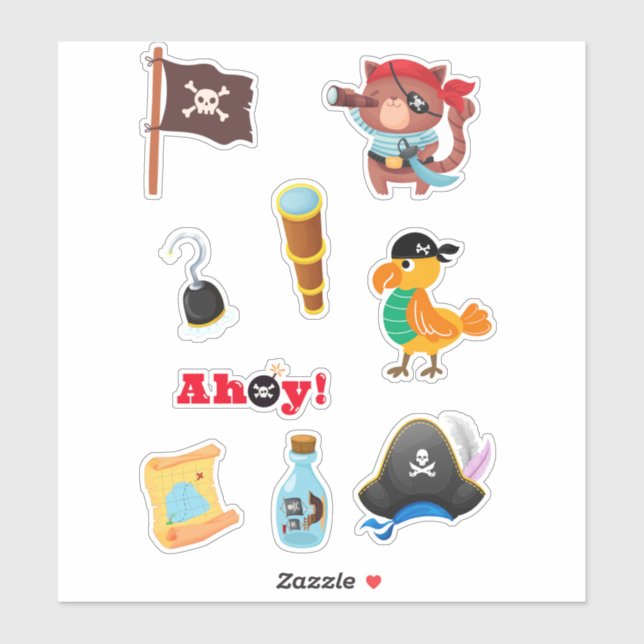 Pirate Adventure Sticker Sheet for Kids (Sheet)