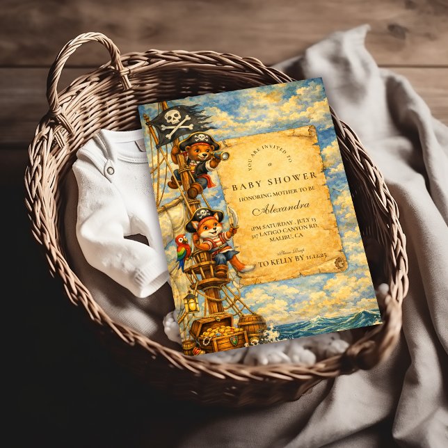 Pirate Adventure Storybook Baby Shower Invitation (Creator Uploaded)