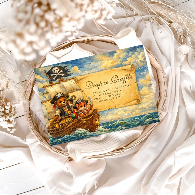 Pirate Adventure Storybook Diapper Raffle Enclosure Card (Creator Uploaded)